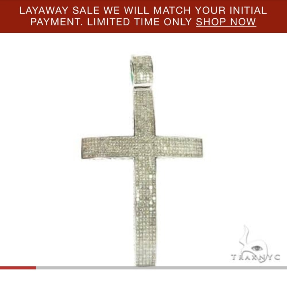 White gold/Diamond big cross